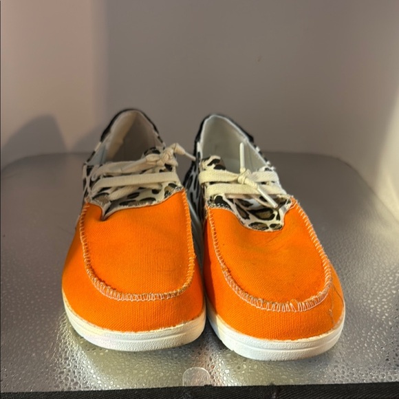 Orange and White Sneakers with Vibrant Design - Picture 1 of 5